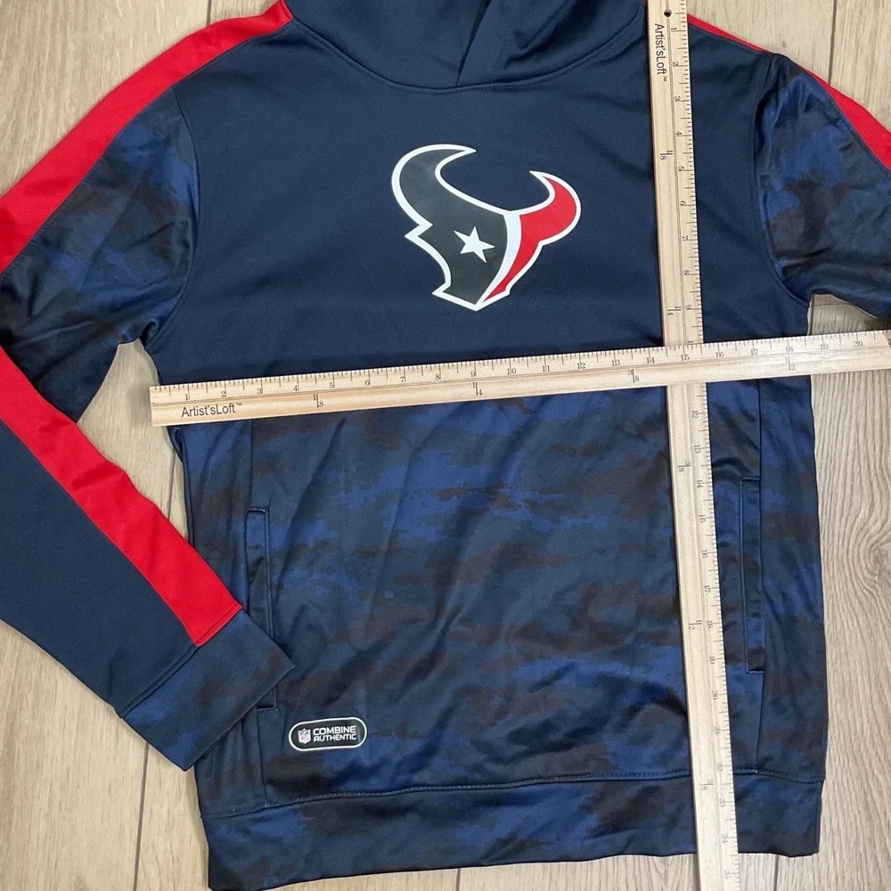 NFL Houston Texans Hoodie Youth L 14/16‎ Camo Blue Red Combine Authentic NWT